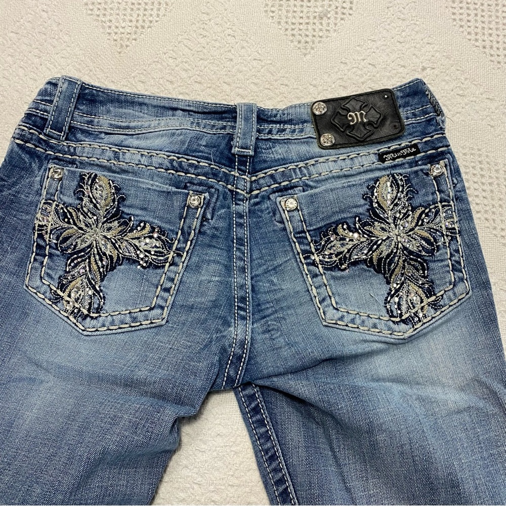 Miss Me Ankle Straight Embellished Jeans (28)